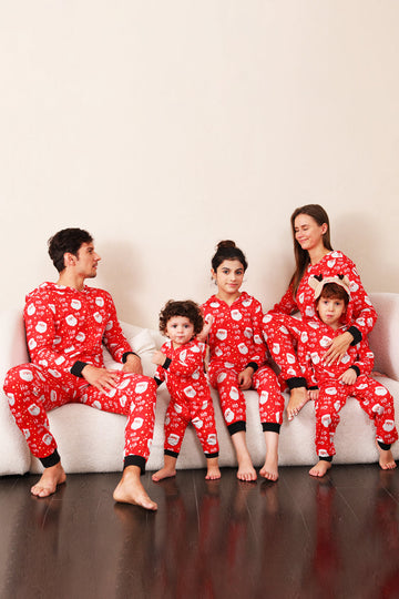 Pijama Estampado Claus Rojo Rojo Familia
